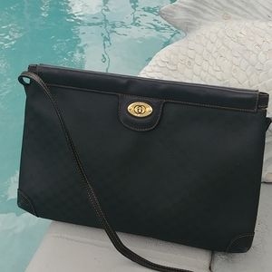 Gucci vintage black Monogram clutch crossbody